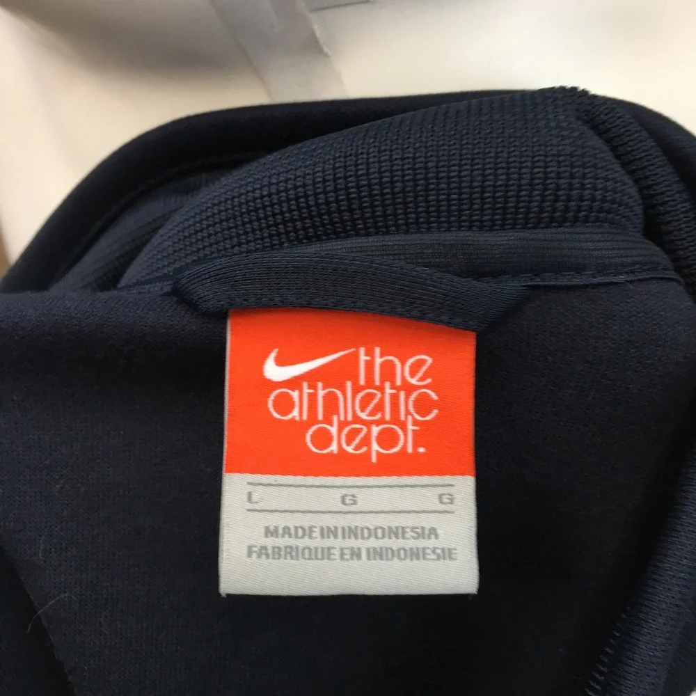 VINTAGE Nike Y2K Athletic Dept Mens Track Jacket Navy Blue Full Zip SP11SYS-SS L